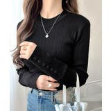 【mily bilet】大人可愛い素材とシルエット♪袖ボタン使いランダムリブニッ… | Classical Elf  | 詳細画像6 