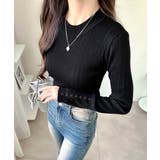 【mily bilet】大人可愛い素材とシルエット♪袖ボタン使いランダムリブニッ… | Classical Elf  | 詳細画像10 