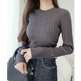 【mily bilet】大人可愛い素材とシルエット♪袖ボタン使いランダムリブニッ… | Classical Elf  | 詳細画像12 