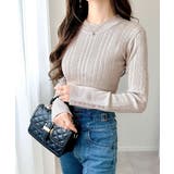 【mily bilet】大人可愛い素材とシルエット♪袖ボタン使いランダムリブニッ… | Classical Elf  | 詳細画像18 