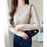 【mily bilet】大人可愛い素材とシルエット♪袖ボタン使いランダムリブニッ… | Classical Elf  | 詳細画像19 