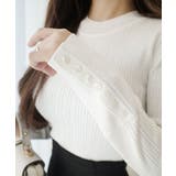 【mily bilet】大人可愛い素材とシルエット♪袖ボタン使いランダムリブニッ… | Classical Elf  | 詳細画像21 