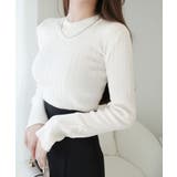 【mily bilet】大人可愛い素材とシルエット♪袖ボタン使いランダムリブニッ… | Classical Elf  | 詳細画像1 