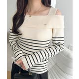 アイボリー | 【mily bilet】抜け感たっぷり大人の肌見せ。ワンオフショルアクセントボタ… | Classical Elf