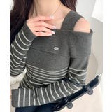 グレー | 【mily bilet】抜け感たっぷり大人の肌見せ。ワンオフショルアクセントボタ… | Classical Elf