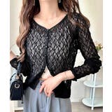 ブラック | 【mily bilet】華奢見えレースで大人の甘さを。クリアボタンシアーレースカ… | Classical Elf 