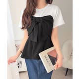 【mily bilet】一枚でサマになる。 フロントリボン布帛コンビ半袖Tシャツ | Classical Elf | 詳細画像8