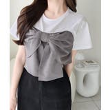 【mily bilet】一枚でサマになる。 フロントリボン布帛コンビ半袖Tシャツ | Classical Elf | 詳細画像18