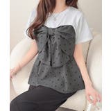 【mily bilet】一枚でサマになる。 フロントリボン布帛コンビ半袖Tシャツ | Classical Elf | 詳細画像22