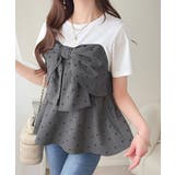【mily bilet】一枚でサマになる。 フロントリボン布帛コンビ半袖Tシャツ | Classical Elf | 詳細画像23
