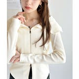 アイボリー | トレンドの韓国風。高見えダブルジップオフショルカットソー | Classical Elf 