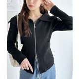 トレンドの韓国風。高見えダブルジップオフショルカットソー | Classical Elf  | 詳細画像9 