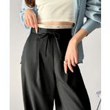 ブラック | 【mily bilet】新感覚デザイン。レース使いダブルウエストワイドスラックス… | Classical Elf 