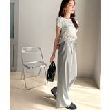 【mily bilet】新感覚デザイン。レース使いダブルウエストワイドスラックス… | Classical Elf  | 詳細画像18 