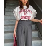 可愛さふわり2倍増し! ダブルフリル袖カレッジライクロゴゆるTシャツ | Classical Elf | 詳細画像9