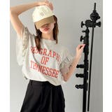 可愛さふわり2倍増し! ダブルフリル袖カレッジライクロゴゆるTシャツ | Classical Elf | 詳細画像12