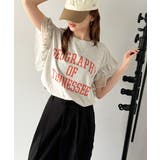 可愛さふわり2倍増し! ダブルフリル袖カレッジライクロゴゆるTシャツ | Classical Elf | 詳細画像14