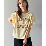 可愛さふわり2倍増し! ダブルフリル袖カレッジライクロゴゆるTシャツ | Classical Elf | 詳細画像25