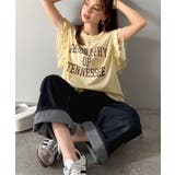 可愛さふわり2倍増し! ダブルフリル袖カレッジライクロゴゆるTシャツ | Classical Elf | 詳細画像26