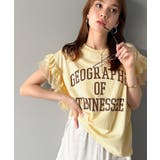 可愛さふわり2倍増し! ダブルフリル袖カレッジライクロゴゆるTシャツ | Classical Elf | 詳細画像28
