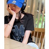 ブラック | 遊び心を忍ばせておしゃれを一新。デニムフリンジワッペン使いTシャツ | Classical Elf