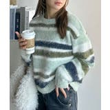 カラフルミックスで視線釘付け。マルチボーダーシャギーニットプルオーバー | Classical Elf  | 詳細画像8 