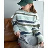 カラフルミックスで視線釘付け。マルチボーダーシャギーニットプルオーバー | Classical Elf  | 詳細画像11 