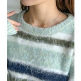 カラフルミックスで視線釘付け。マルチボーダーシャギーニットプルオーバー | Classical Elf  | 詳細画像21 