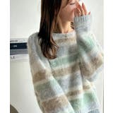 カラフルミックスで視線釘付け。マルチボーダーシャギーニットプルオーバー | Classical Elf  | 詳細画像1 