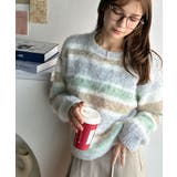 カラフルミックスで視線釘付け。マルチボーダーシャギーニットプルオーバー | Classical Elf  | 詳細画像2 