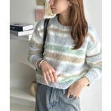 カラフルミックスで視線釘付け。マルチボーダーシャギーニットプルオーバー | Classical Elf  | 詳細画像5 