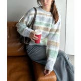 カラフルミックスで視線釘付け。マルチボーダーシャギーニットプルオーバー | Classical Elf  | 詳細画像6 