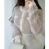 【mily bilet】ツィードライクフェザー切り替えラメニットジャケット | Classical Elf | 詳細画像31