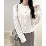 【mily bilet】ふわっと可愛く、きらっと上品。エンブレムボタンケーブルシ… | Classical Elf | 詳細画像1