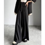ブラック | ウエストシャーリングハイウェストワイドパンツ | Classical Elf