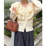 1枚で華やぐデザイン。ビッグフリルミックスニットカーディガン | Classical Elf | 詳細画像7