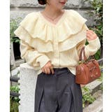 1枚で華やぐデザイン。ビッグフリルミックスニットカーディガン | Classical Elf | 詳細画像6