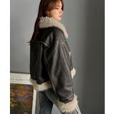 ファー使いヴィンテージライク ダメージフェイクレザーライダースジャケット | Classical Elf  | 詳細画像8 