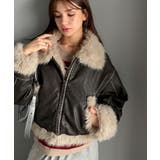 ファー使いヴィンテージライク ダメージフェイクレザーライダースジャケット | Classical Elf  | 詳細画像1 