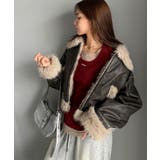 ファー使いヴィンテージライク ダメージフェイクレザーライダースジャケット | Classical Elf  | 詳細画像2 