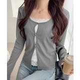 グレー | 【mily bilet】重ね着風デザインで華やかに♪ レースキャミフェイクレイヤ… | Classical Elf