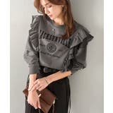 チャコール | 【mily bilet】チュールとフリルで甘く着る。ダブルフリルカレッジロゴ刺繍… | Classical Elf 