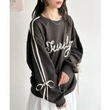 チャコールグレー | 【mily bilet】気分上がるサテンリボンロゴが可愛い。サイドシャーリングサ… | Classical Elf 