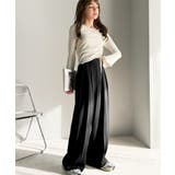 美しいシルエット！アシメネックレイヤード風シャーリング使い袖フレア胸刺繍カットソ… | Classical Elf  | 詳細画像6 