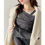 美しいシルエット！アシメネックレイヤード風シャーリング使い袖フレア胸刺繍カットソ… | Classical Elf  | 詳細画像17 