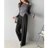 美しいシルエット！アシメネックレイヤード風シャーリング使い袖フレア胸刺繍カットソ… | Classical Elf  | 詳細画像18 