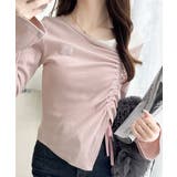 美しいシルエット！アシメネックレイヤード風シャーリング使い袖フレア胸刺繍カットソ… | Classical Elf  | 詳細画像19 