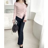 美しいシルエット！アシメネックレイヤード風シャーリング使い袖フレア胸刺繍カットソ… | Classical Elf  | 詳細画像23 