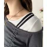 美しいシルエット！アシメネックレイヤード風シャーリング使い袖フレア胸刺繍カットソ… | Classical Elf  | 詳細画像26 