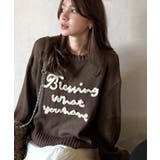 ブラウン | 【mily bilet】デイリースタイルを華やかに彩る。コード刺繍ネップニットプ… | Classical Elf 